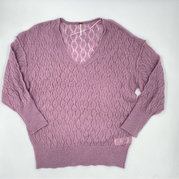 Free People‎ Say Hello Oversized Tunic Sweater Lavender purple wool alpaca - Picture 3 of 7